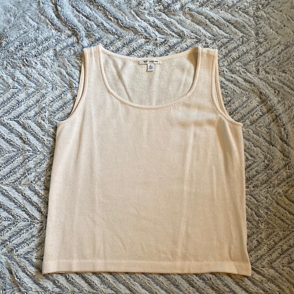 St. John cream shell M wool and rayon